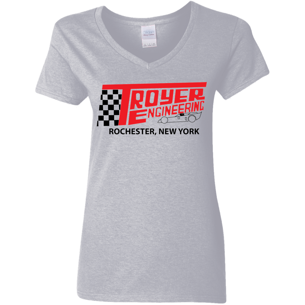 G500VL Ladies' 5.3 oz. V-Neck T-Shirt - Troyer Engineering