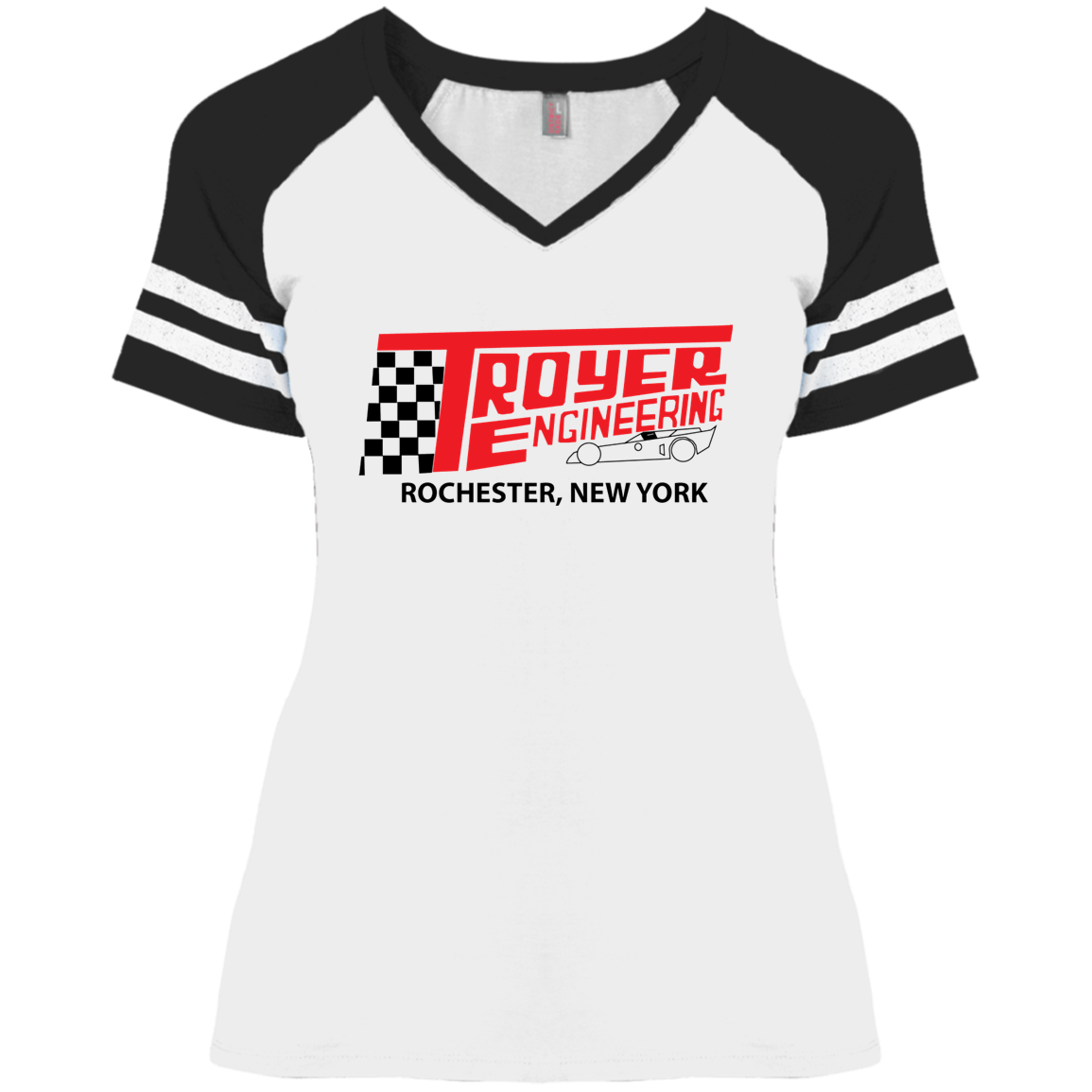 DM476 Ladies' Game V-Neck T-Shirt - Troyer Engineering